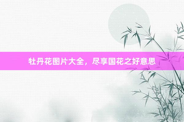 牡丹花图片大全，尽享国花之好意思