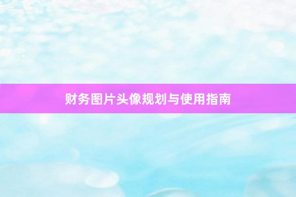 财务图片头像规划与使用指南