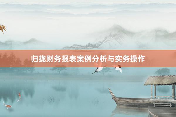 归拢财务报表案例分析与实务操作