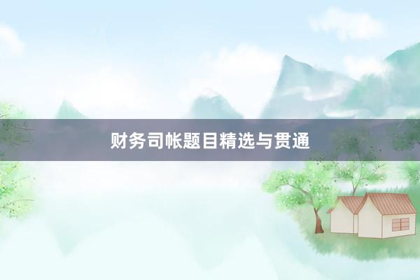 财务司帐题目精选与贯通
